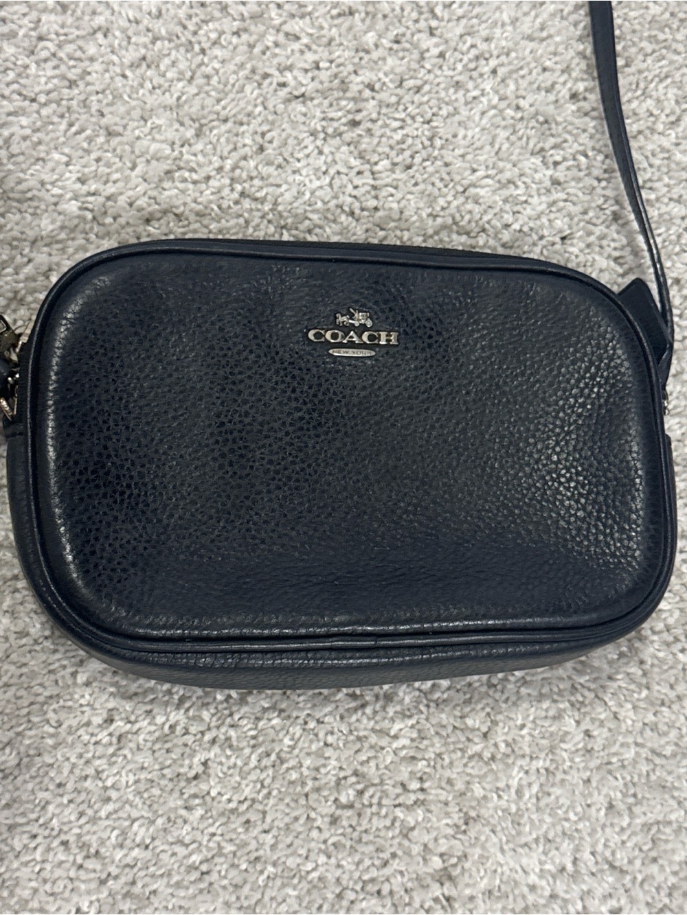 Coach Black Pebbled Leather Crossbody Camera Bag